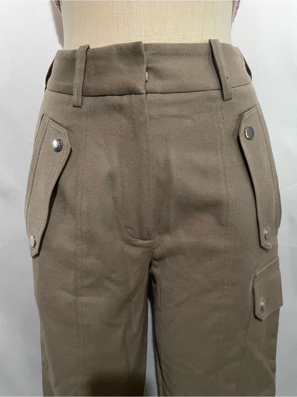 Reiss Cropped Utility Cargo Pants in Brown - Picture 2 of 8